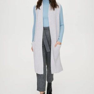 WILFRED Olive Knit Sleeveless Cardigan